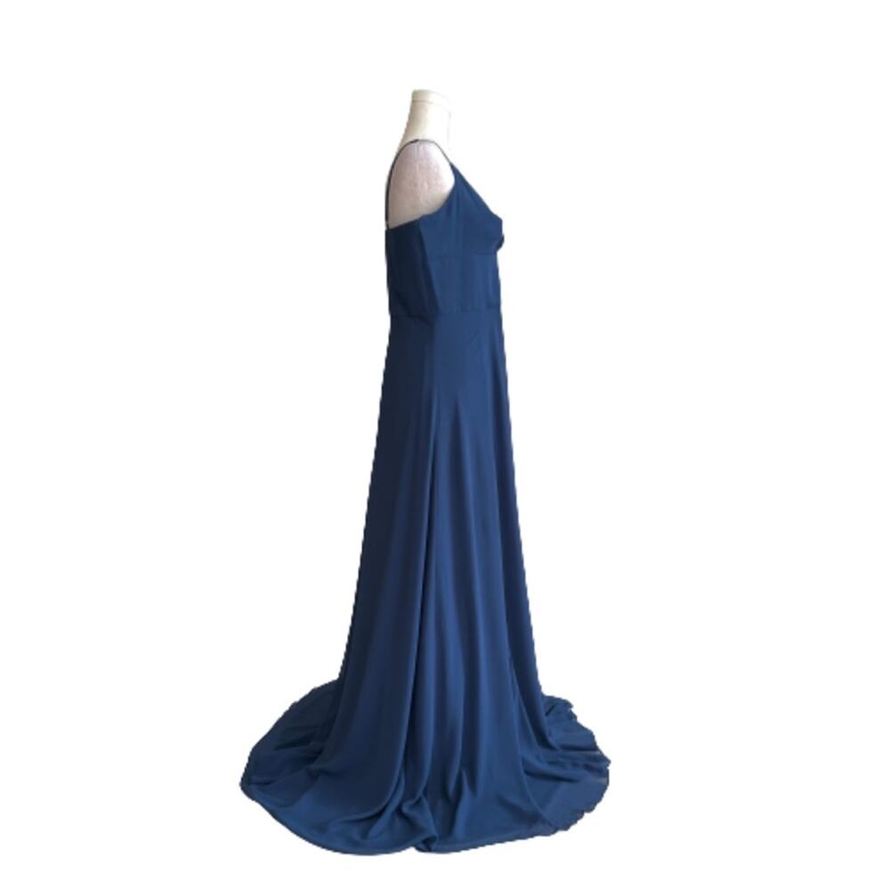 Dress The Population Dress Blue Cambria Knot Tie Bodice Formal Evening Large NEW - Picture 8 of 13